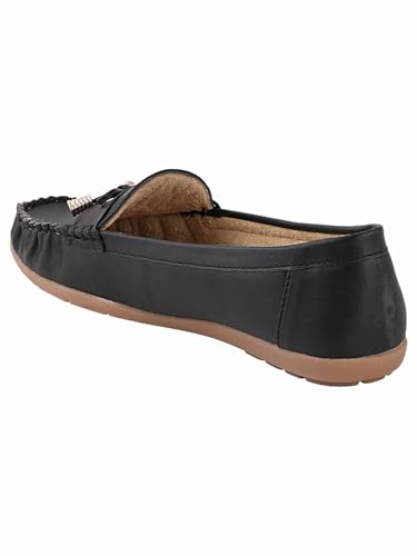 Image of Shoetopia Women's Stylish Casual Loafers | Comfortable Slip-On Flat Shoes with Bow Design & Soft Sole for Daily Footwear