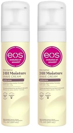 eos Shea Better Shaving Cream for Women – Vanilla Bliss | Shave Cream, Skin Care and Lotion with Shea Butter and Aloe | 24 Hour Hydration | 7 fl oz, (601) (Pack of 2)