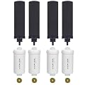 FACHIOO Water Filter Replacement for Berkey Water Filter, for Fluoride Filters & Black Filters - Includes 4 Black Filters and 4 Fluoride Filters, Compatible with Berkeyy Gravity-Fed Filter System