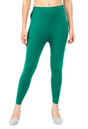 Image of POPOLO Women's Super Soft Ankle Length Cotton Lycra Solid Stretchable Legging