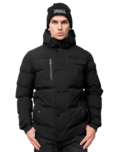 Lonsdale London Mallaig Homme Veste d'hiver noir pour affronter le froid