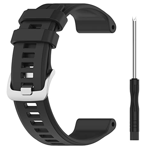 LOKEKE Compatible with Garmin Descent G1 Replacement Band, Replacement Silicone Wrist Watch Band Strap Compatible with Garmin Descent G1 / Forerunner 745/945(Silicone Black)