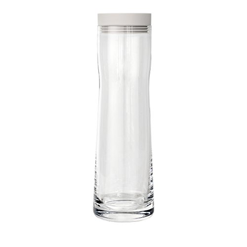 blomus -SPLASH- Wasserkaraffe aus Glas, Moonbeam, 1 Liter Fassungsvermögen, Silikon / Edelstahldeckel, einfache Handhabung, (H / B / T: 29,5 x 9 x 9 cm, Farbe: Moonbeam, 63780)