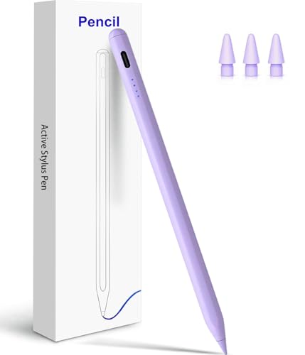 iPad Pencil第10世代(2018-2025)用スタイラスペン、手のひらリジェクションチルト感度付き高速充電Apple Pencil、iPad 6/7/8/9/10インチ、Pro 11インチ/12.9インチ/M4、Air 3/4/5/M2/M3、M