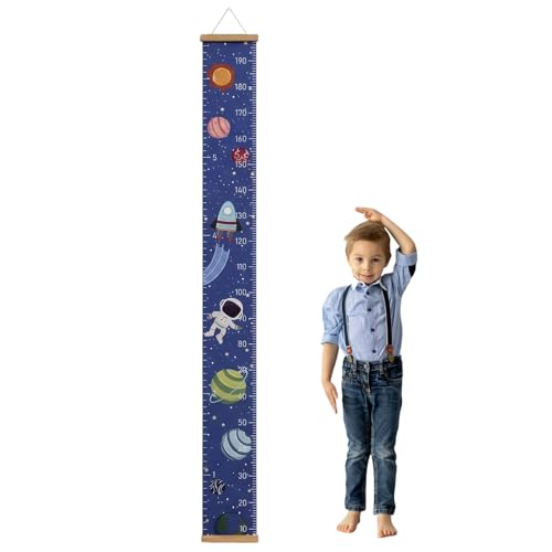 Wisebom Bebé Gráficos de Crecimiento 7.9 '' x 79 '' Medidor Altura Niños Pared Regla de Pared de Madera Tabla de Crecimiento para Niños para Dormitorio Infantil (Espacio)