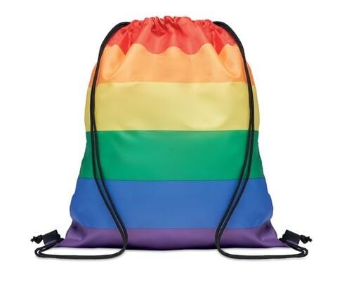 verschenkich PRIDE MONTH 2025 | Regenbogen Turnbeutel | LGBTQ | CSD | Liebe | Festival Rucksack mit Pride Flag | Regenbogenfahne für Straßenfest und Parade | LGBTQ | Christopher Street Day