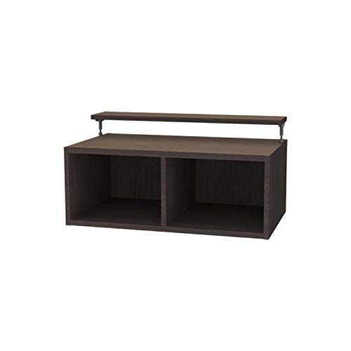 白井産業 【タナリオ オーダーメイド タイプ】 天井 突っ張りラック 本体サイズ 幅76 奥行44cm 用上置き 木製 本棚 ダークオーク(タナリオTNL-EM035076UFF2DK)