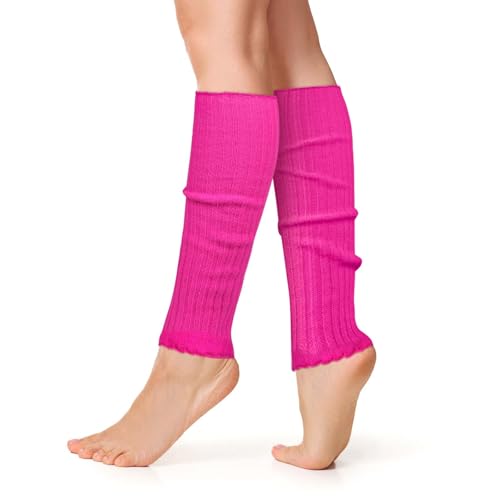 AUYAO Jambière Femme, Jambières Néon Gants pour Femme et Fille, Douces Guêtres pour Danse, Y2K Harajuku Style Gothic Lolita Chauffe-jambes Mignon Mode Warmer Chaussettes Tricotées à Hauteur du Genou