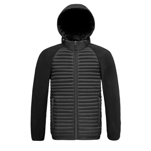 Genérico Cazadora Hombre - Abrigo De Hombre Invierno Chaqueta Acolchada térmica Ligera con Capucha Desmontable Abrigo Acolchado cálido de Invierno Anorak Informal para Exteriores Resistente al Viento