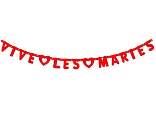 Guirlande Motif 'vive Les mariés' Rouge 1. 6m