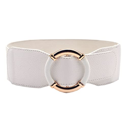 Women's Elastic Belt Dress Stretchy Wide Waist Belts for Ladies Thick Classic Cinch PU Leather Belt