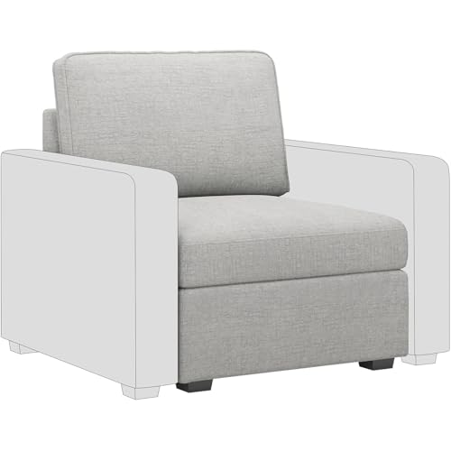 Belffin Middle Seat with Storage for Modular Sectional Sofa Accent Armless Chair Chenille Convertible Sectional Couch Grey Middle Seat Module Grey
