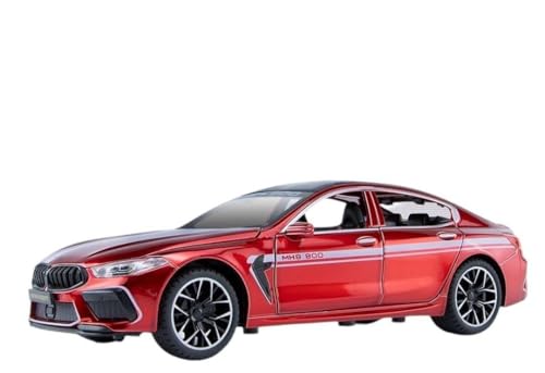 Image of 1:24 B-M-W MH8 800 Diecast Metal Pull Back Car with 6 Openable Doors with Sound and Light Toy Decoration car Best Gift Toys for Kids (1:24 B-M-W MH8 800 - Red)