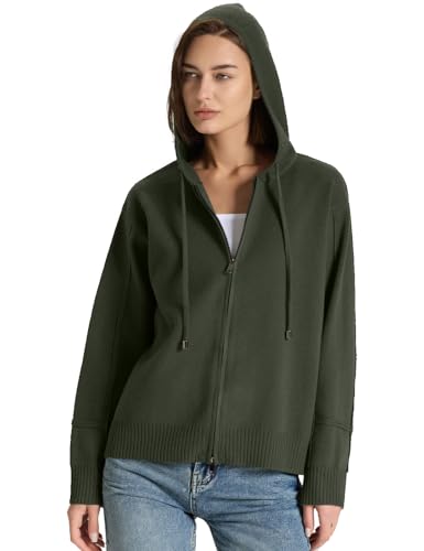 Women’s Full Zip Up Hoodies Soft Knit Sweaters Drawstring Long Sleeve Casual Trendy Oversized Cardigans3