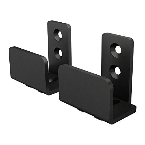 JUGREAT Barn Door Floor Guides Sliding Door Guide Matte Black Floor Guide Wall Mount Sliding Barn Door Hardware Up to 1-3/8"W 1-1/4"H (2 Pack) Cover