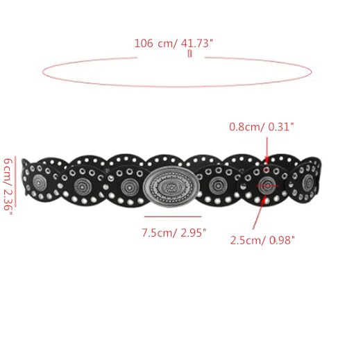 Metal Eyelets Oval Belt Aesthetic Hollowed Out Belt Bohemian Pants Decor Teens Girl Waistband Female Vintage Accessories Wais4