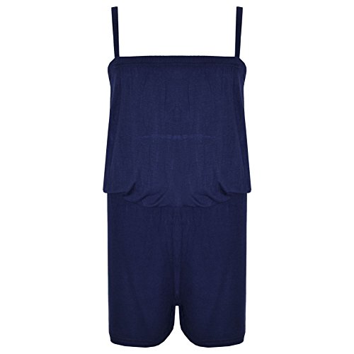 Image of A2Z 4 Kids Girls Plain Summer - Plain Playsuit Navy 9-10