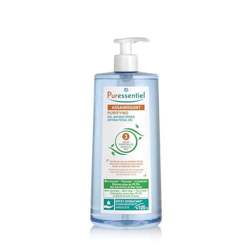 Puressentiel - Assainissant - Gel Antibactérien aux 3 Huiles Essentielles - 100% pures et naturelles - Elimine 99,9% des bactéries et des virus - 975 ml