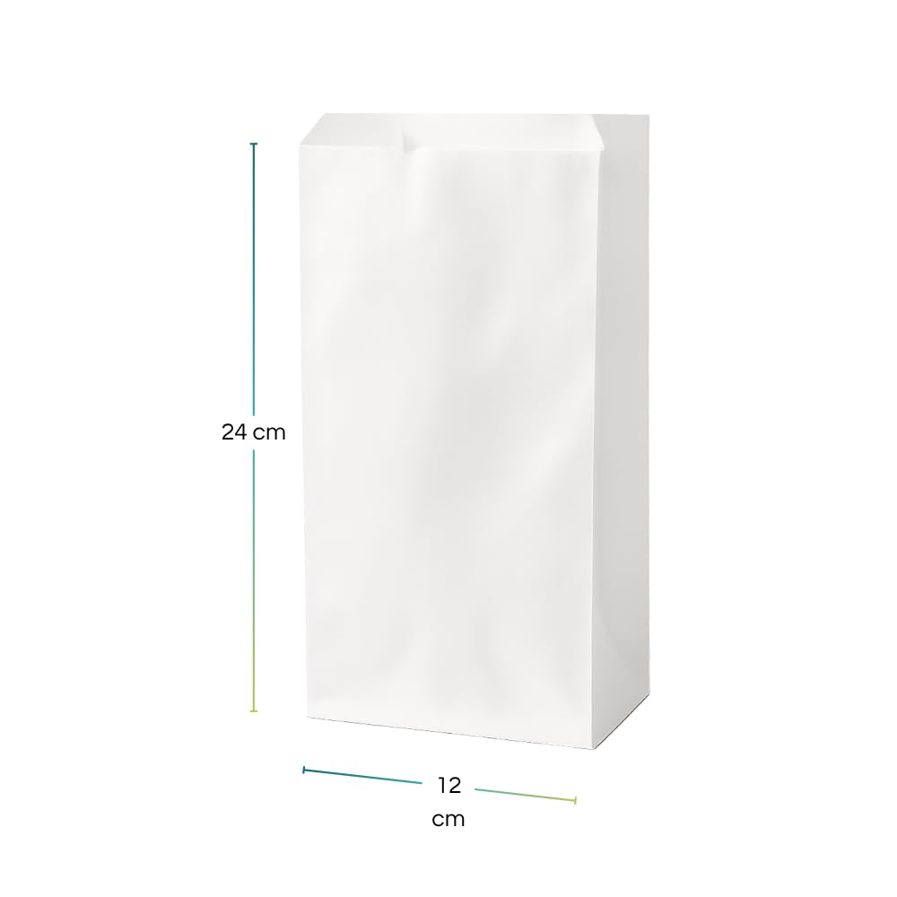 Virsus 10 kg Sacchetti di Carta Bianca Satinata, con misura 12x24 cm, contenente 1600 sacchetti circa, per oggettistica, bomboniere, articoli da regalo, ideali per negozi e tabaccherie