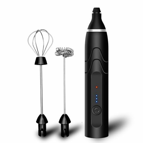 Mixer Elétrico Portátil 2 em 1 Recarregável Potente Misturador de Bebidas e Ovos 3 Velocidades Usb Batedor e Fue deal para bebidas, ovos e receitas rápidas Inox