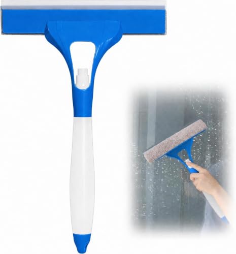Image of ROKTRY 3 in 1 Glass Wiper Window Cleaner with Spray Bottle & Microfiber Pad | Streak-Free Window Squeegee for Home, Car Windshield, Bathroom Mirror, Shower Glass, Tiles & Kitchen Cleaning Tool