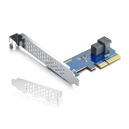 ipolex PCIe to SFF-8643 Adapter for U.2 NVMe SSD, PCIe 3.0 X4, Single SFF-8643, SAS Adapter Card Support Windows 10/2016/2019, VMware ESXi 6/7, Linux 18/20/21, REHL/Cent0S 7/8 and More
