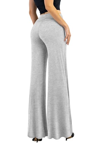 Women's Stretchy Wide Leg Palazzo Lounge Comfy High Waist Palazzo Pants (S-XL)3