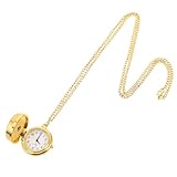 Tofficu Collar Colgante Minimalista de Cuarzo Giróscopo Rotativo y Amuleto de Trébol de Cuatro Hojas para Mujer, Diseño Retro Versátil para Trabajo y Escuela