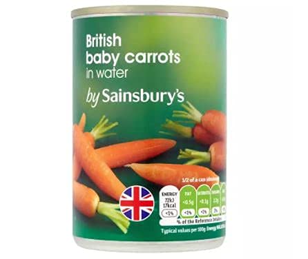 Sainsbury's Baby Zanahorias In Water 300g - Baby Zanahorias son excelentes en ensaladas.