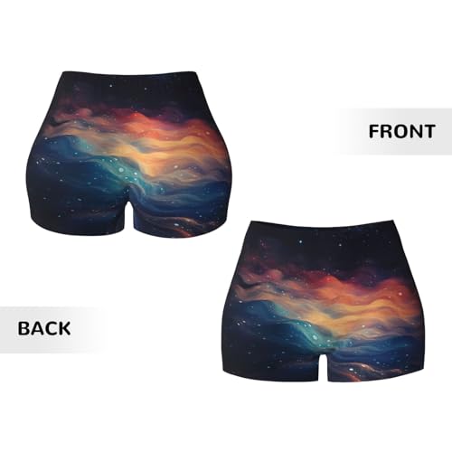 Liquefied Clouds Pattern Sports Shorts, high Elastic Slim Fitness Pants, Suitable for Yoga/Leisure/Daily wear3