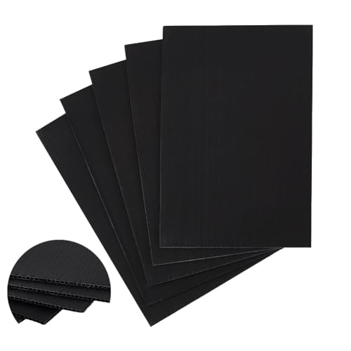 Pack 5 hojas negras corrugadas de plástico 3mm 7.8x11.8 in miniatura 1