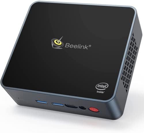 Beelink Mini PC Computer GK55 Windows 10 Pro Intel J4125 8GB DDR4 RAM 256GB SSD 4K@30Hz Dual HDMI 2.4G/5G WiFi, Dual Gigabit Ethernet, HDD Extension