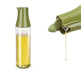 KASANOVA Aceitera de cristal antigoteo 500 ml tapón verde