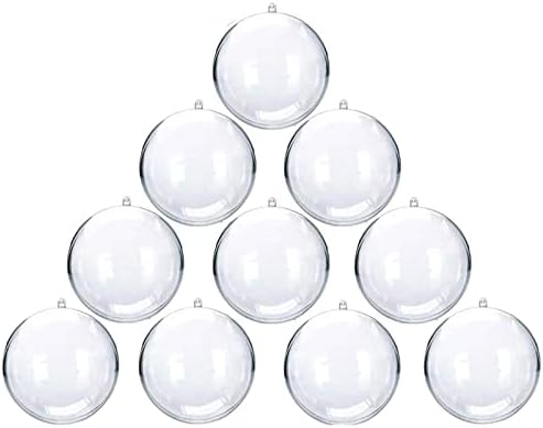 CYUYV 10Pcs Clear Plastic Fillable Ornament, Christmas Decorations Tree Ball, DIY Craft Ball, for Christmas Eve,Halloween,New Years, Wedding Party Home Decor Bath Bomb(2.75"/70mm)