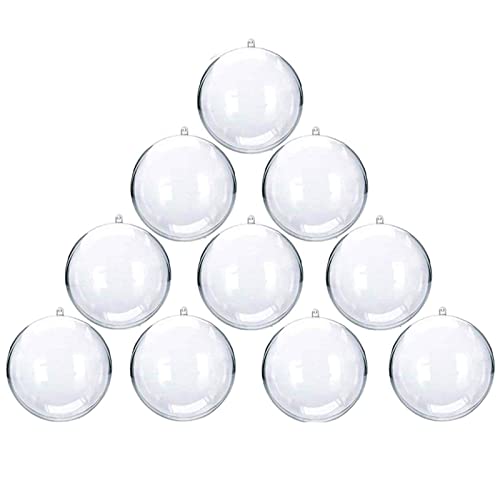 Cyuyv 10Pcs Clear Plastic Fillable Ornament, Christmas Decorations Tree Ball, Diy Craft Ball, For Christmas Eve,Halloween,New Years, Wedding Party Home Decor Bath Bomb(2.75"/70Mm) #TOP2