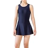 [リンネ] キッズ スクール水着 女の子 学校用 ワンピース ネイビー M