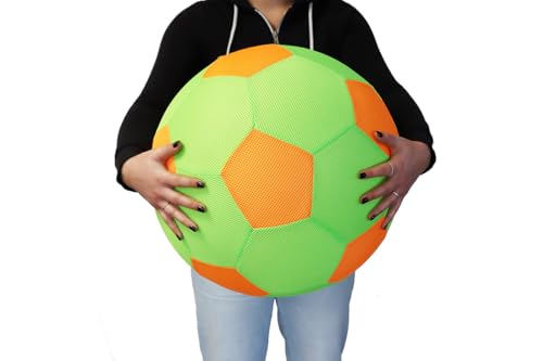 PiNAO XXL Mesh Ball mit Pumpe, 50 cm Durchmesser, Netzball für Kinder und Erwachsene, Farbvarianten Blau/Weiß-Schwarz/Grün-Orange