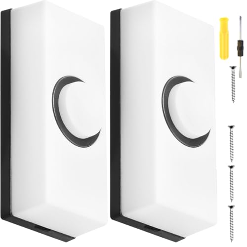 Acmerota Pulsador de timbre con cable Pulsador de timbre con cable universal Timbre blanco con cable Montaje en pared Se adapta a la mayorÃa de timbres Timbre para el hogar Timbre para el garaje