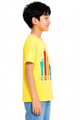 Image of Double F Boys Half Sleeve Cotton Regular Fit Printed Round Neck T-Shirt for Ages 6 Months to 16 Years