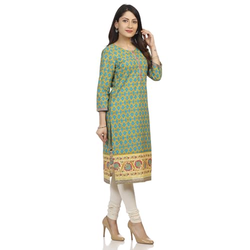 Image of Rangriti Womens Round Neck Printed Kurta