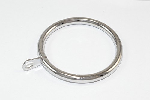 10 x Chromed Steel Curtain Pole Rod Rings Fixed Eye ID 42mm - OD 52mm