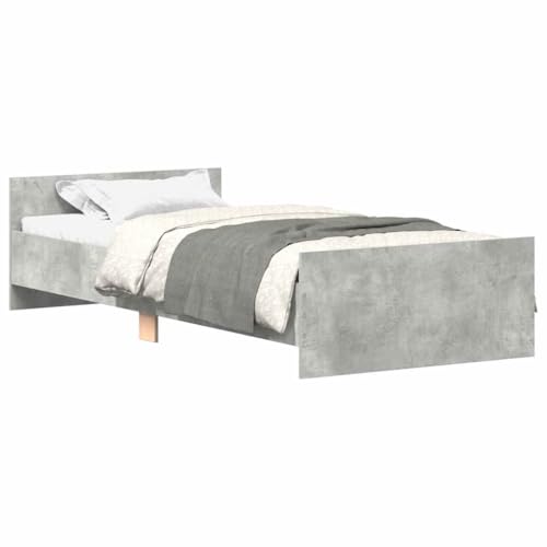 vidaXL Estructura de Cama Madera de ingeniería Gris hormigón 90x190 cm