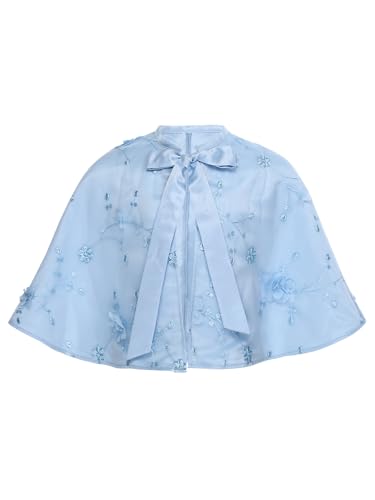 Sywiyi Girls Elegant Bolero Shrug Shawl Wraps Princess Cape Flower Dress Cover Up Dressy Coat Jacket Cardigan4