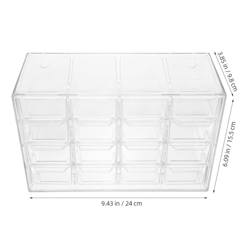 Boîte de rangement transparente à 16 compartiments en plastique PP pour placards