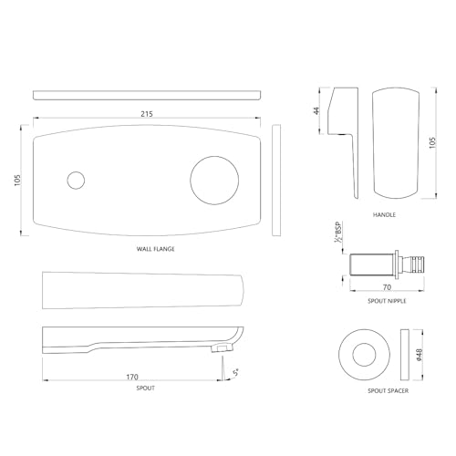 Image of JAQUAR KUBIX Prime Series Wall Mounted HOT and Cold Basin Mixer TAP (Chrome) | Right Hand Side Lever, Brass Body Water Tap /Faucet /Cock for Bathroom /Kitchen Wash Basin | KUP-CHR-35233NKPM