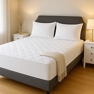Quilted Mattress Protector - Extra Deep Pocket Mattress Cover, Breathable Hypoallergenic and Noiseless Mattress Pad (S King (180x200cm))