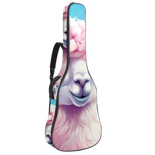 Sac pour guitare acoustique étanche motif alpaga pour guitare 40-41 pouces