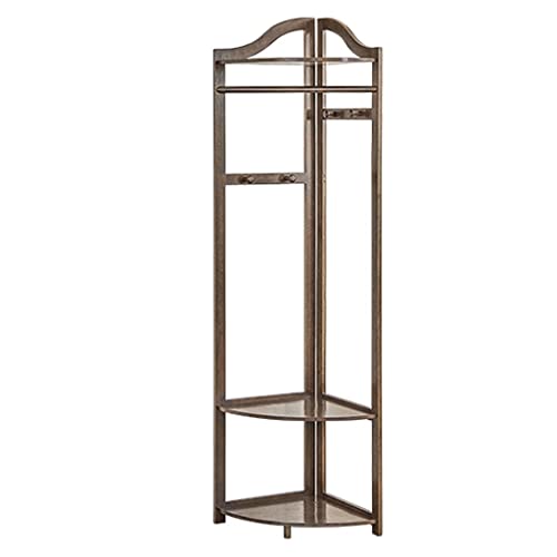 Perchero de Pie Perchero de esquina for el hogar, perchero for ropa de dormitorio, estante doble for entrada de sala de estar, estante de almacenamiento de ropa Perchero para Ropa(43*180cm)