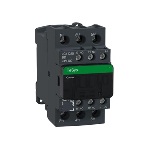 Contactor LC1-D25BDC de CA con bobina de 24V para control de motores trifásicos de 25A