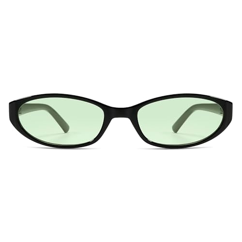 Image of Retro Oval Sunglasses Womens Mens Y2k Trendy Cateye Shades AR82299 | Narrow Round Cute Sunnies,90s 2000s Cool Skinny Frame